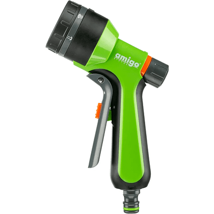 Пистолет-распылитель Amigo Grande 79256, 2/4", 7 функций, черный, зеленый - 2