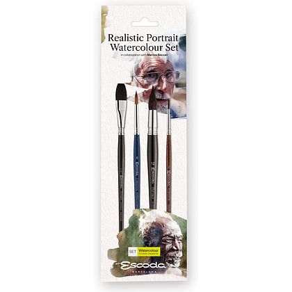 Набор кистей "Escoda. Realistic portrait watercolor set", набор 4 шт