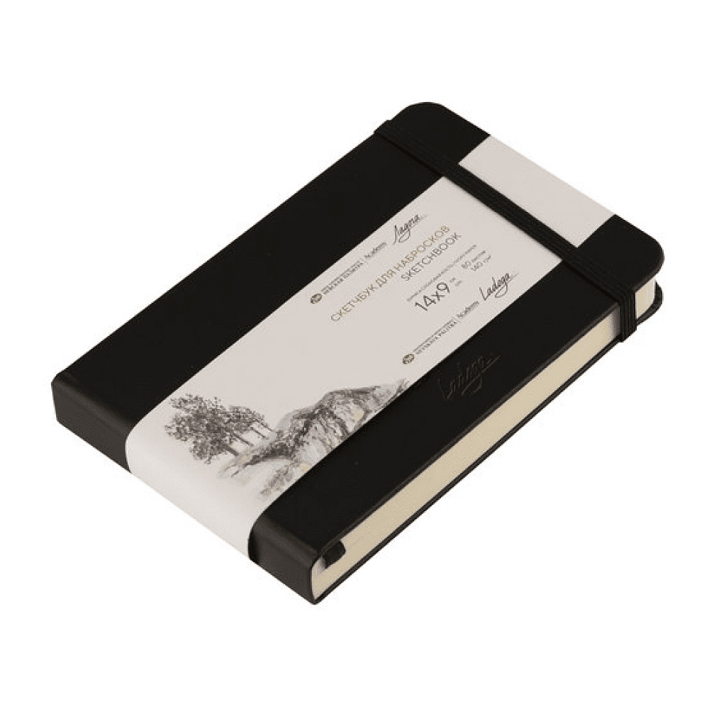 Скетчбук "Ладога", 14х9 см, 140 г/м2, 80 листов, черный - 4