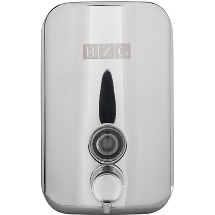 Диспенсер для жидкого мыла BXG "SD Н1-500", 0.5 л, ручной, металл, серебристый, глянцевый - 2