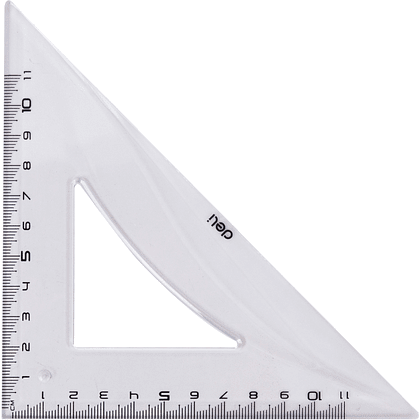 Набор чертежный "Deli EG00512": линейка 30 см, треугольник 45 и 60 гр, транспортир 180 гр, прозрачный - 3