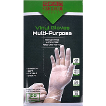 Перчатки виниловые одноразовые, 100 шт/упак, прозрачный