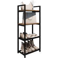 Обувница ALLERD 2+2 RION, черный муар, 440х250х1030, австралийское дерево