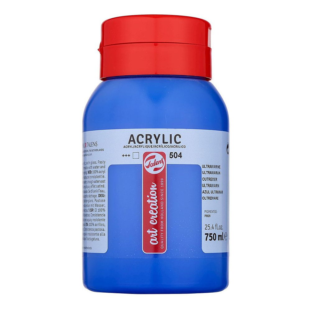 Краски акриловые "Talens art creation", 504 ультрамарин, 750 мл, банка