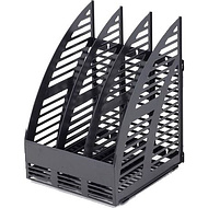 Модуль вертикальный с передней стенкой, 3 отделения, черный