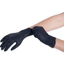 Перчатки нитриловые неопудренные одноразовые BVB, р-р S, 100 шт/упак, черный