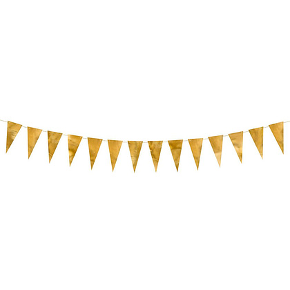 Гирлянда подвесная "Флажки", золотистый