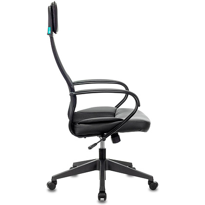 Кресло для руководителя "Бюрократ CH-608", экокожа, сетка, пластик, черный - 3