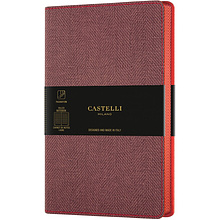 Блокнот Castelli Milano "Harris Red", A5, 120 листов, линейка, бордовый