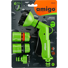 Комплект поливочный Amigo Grande "79234", 1/2", 6 фунций, пластик, зеленый, черный