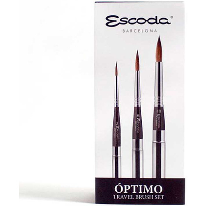 Кисть "Escoda Optimo", колонок, круглая, складная № 2, 6, 10