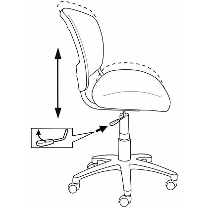 Кресло для детей Бюрократ "CH-296NX/Graffity", сетка, ткань, пластик, черный  - 5