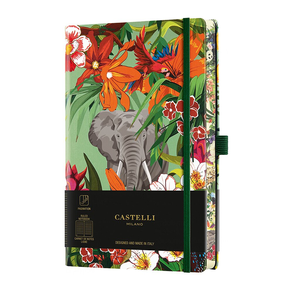 Блокнот Castelli Milano "Eden Elephant", A5, 96 листов, линейка, разноцветный