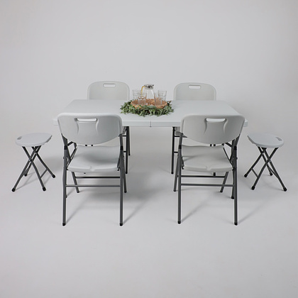 Стол складной 1520х760х740 мм, пластик, белый - 14