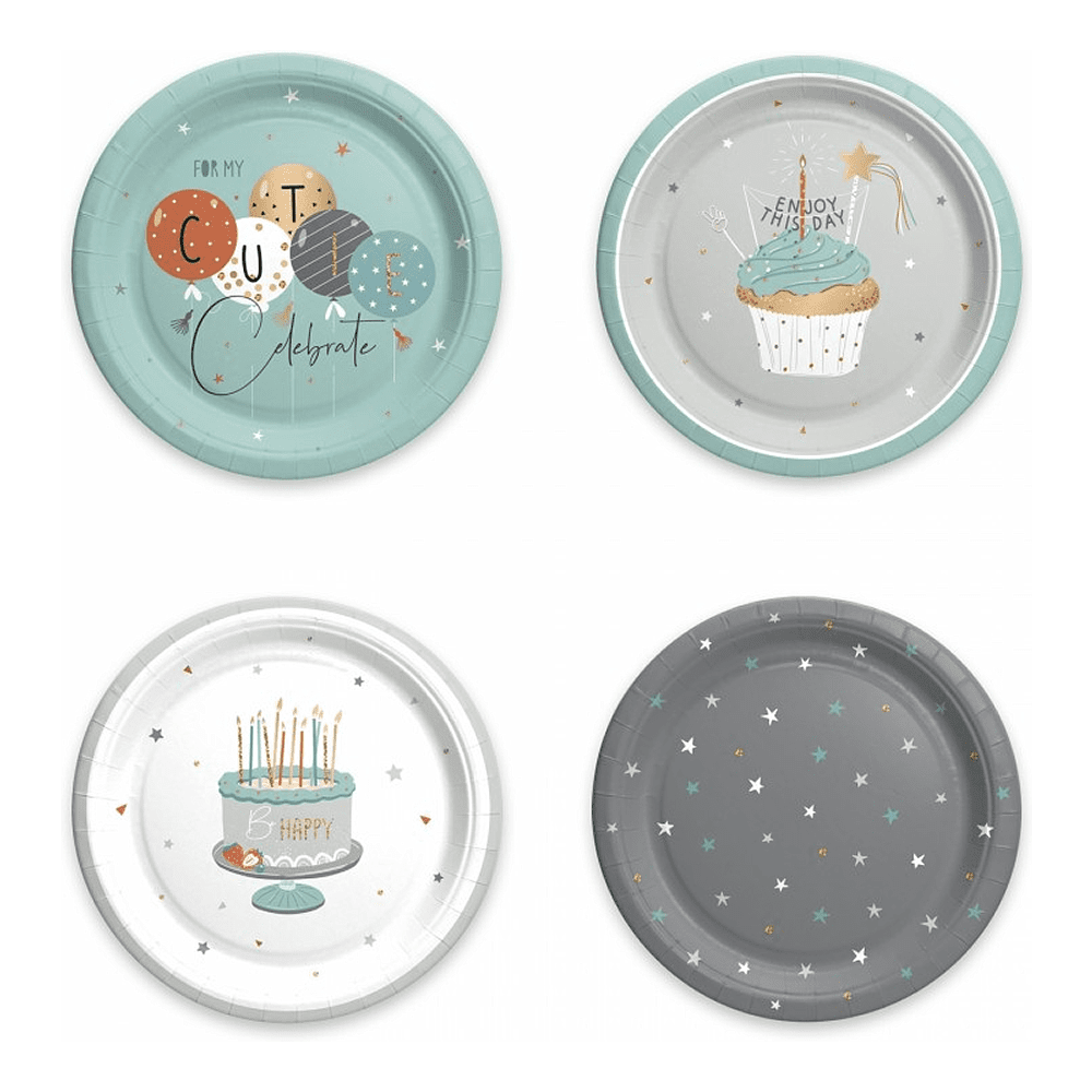 Тарелка бумажная "Г12", 23 см, 6 шт, ассорти