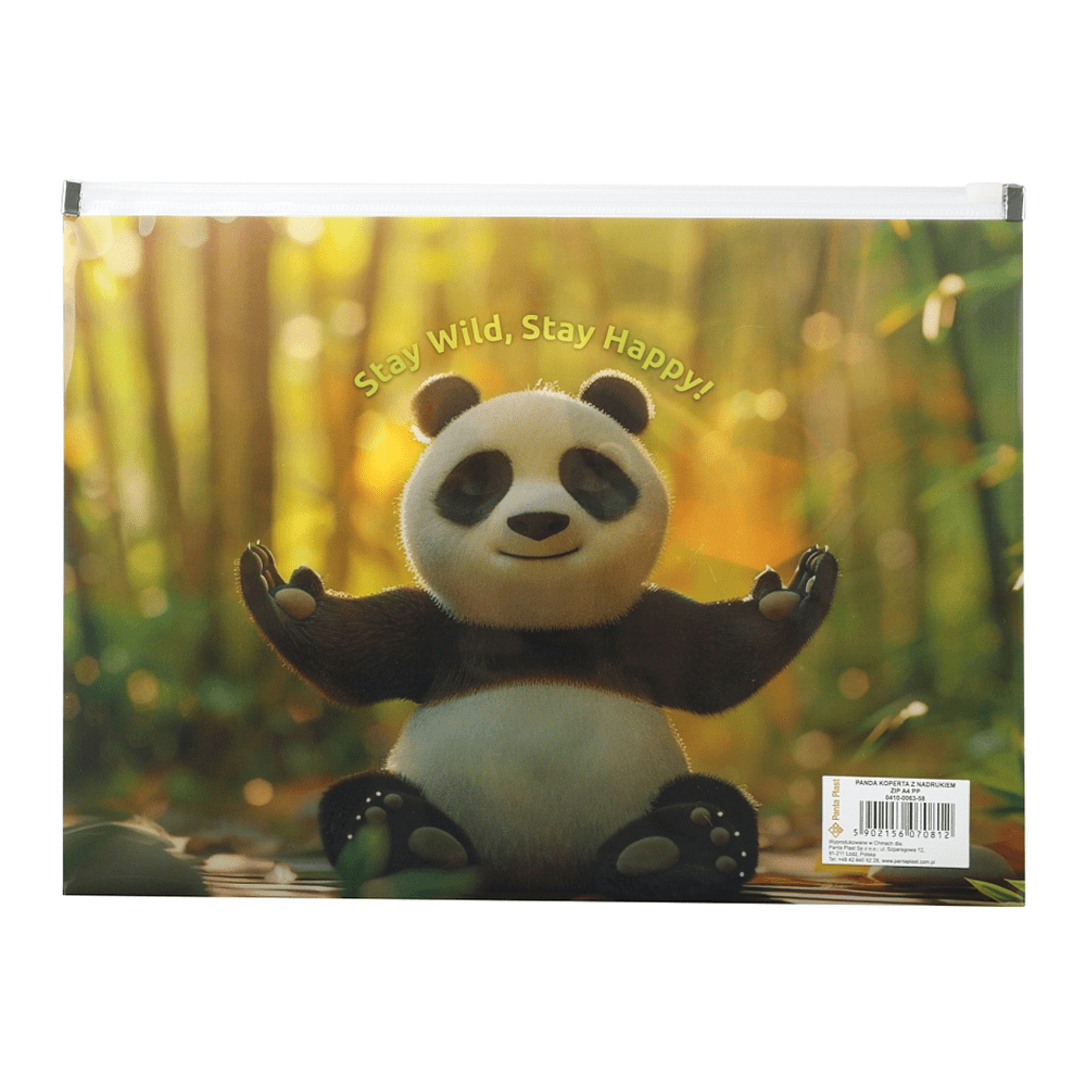 Папка-конверт на молнии "Panda", A4, разноцветный - 2