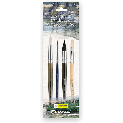 Набор кистей "Escoda. Natural landscape watercolor set", набор 4 шт