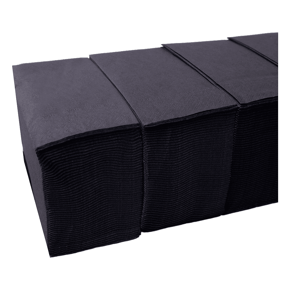 Салфетки бумажные "Бик-пак" 1/8 сложение, 200 шт, 33x33 см, черный - 2