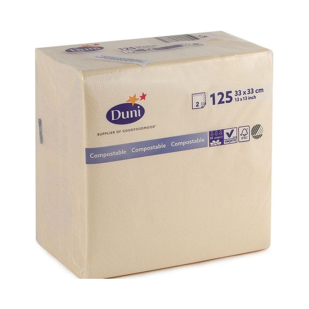 Салфетки бумажные "Duni", 125 шт, 33x33 см, ваниль - 2