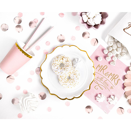 Тарелка бумажная с золотыми краями, 18.5 см, 6 шт - 4