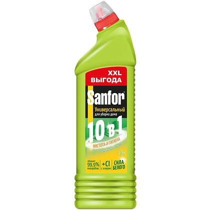 Средство чистящее для сантехники "Sanfor Универсал Лимонная свежесть", 1500 мл