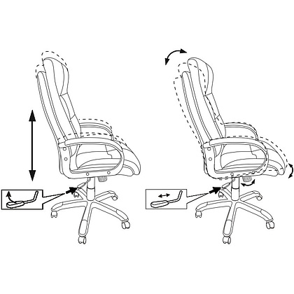 Кресло для руководителя "Бюрократ CH-824B", кожзам, пластик, черный - 6