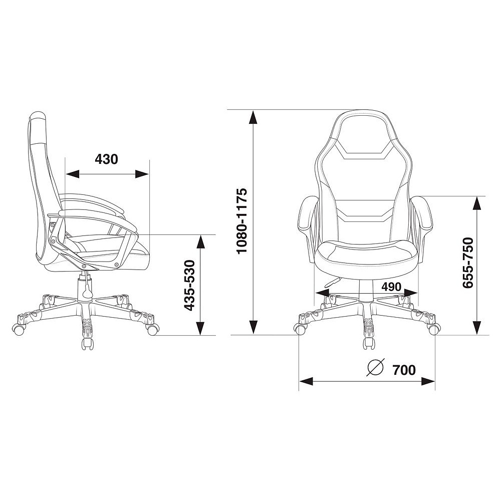 Кресло игровое Бюрократ "Zombie 10", ткань, экокожа, пластик, черный, синий - 8