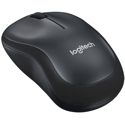 Мышь "Logitech M185", беспроводная, USB, черный, серый