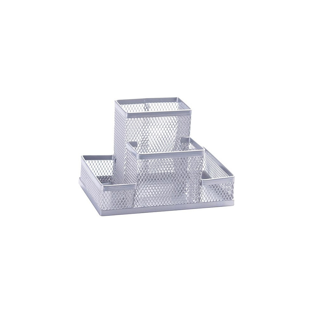 Подставка для канцелярских мелочей "KF15113 Прямоугольная"", 153x103x100 мм, серый