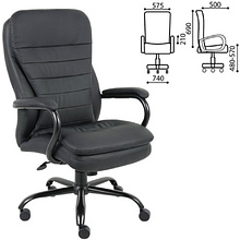 Кресло для руководителя BRABIX "Premium Heavy Duty HD-001", экокожа, металл, черный