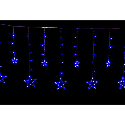Гирлянда LED "Бахрома. Звезда s", 3 м, синий