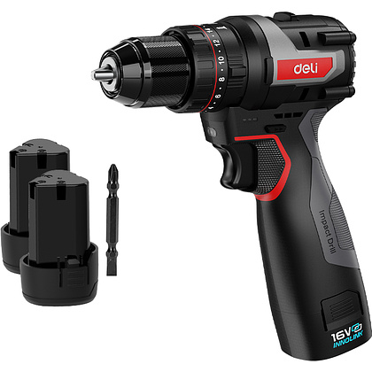 Аккумуляторная дрель-шуруповерт Deli RS EDE-CZ16-1D2 16 В, 45 Нм, 2 АКБ, 2 Ач, сумка