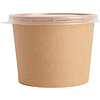 Контейнер бумажный для супа с крышкой, 520 мл, 50 шт/упак, крафт - 4