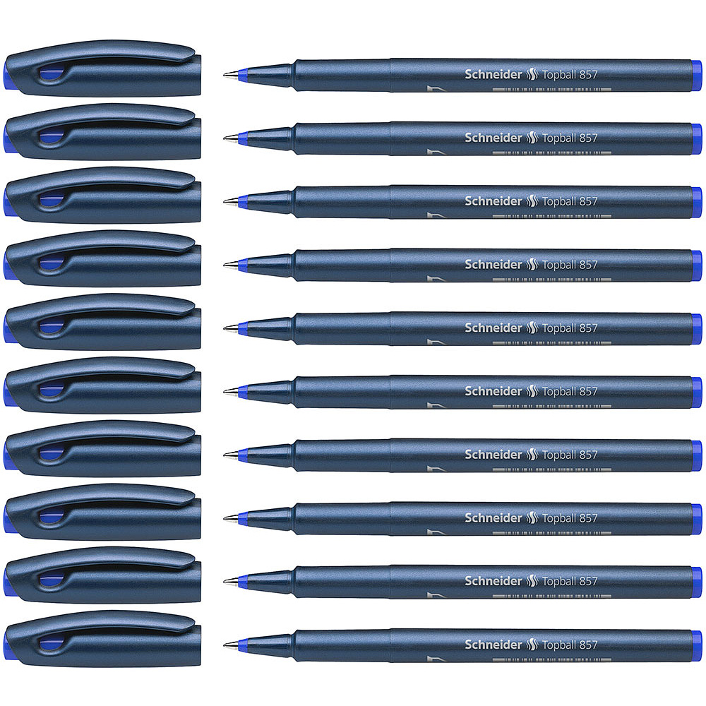 Ручка-роллер "Schneider Topball 857", 0.6 мм, синий, стерж. синий - 6