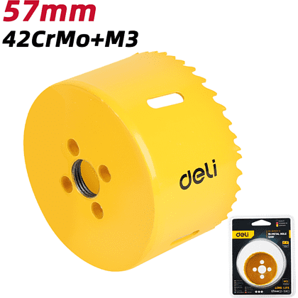 Коронка биметаллическая Deli YS EDH-SKK057-E1, 57 х 38 мм, М14 - 2