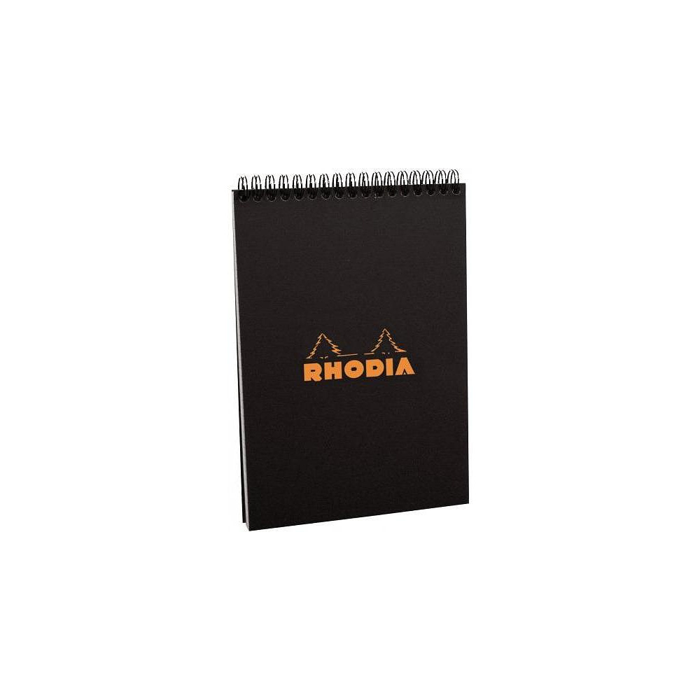 Блокнот "Rhodia" на пружине, A5, 80 листов, клетка, черный