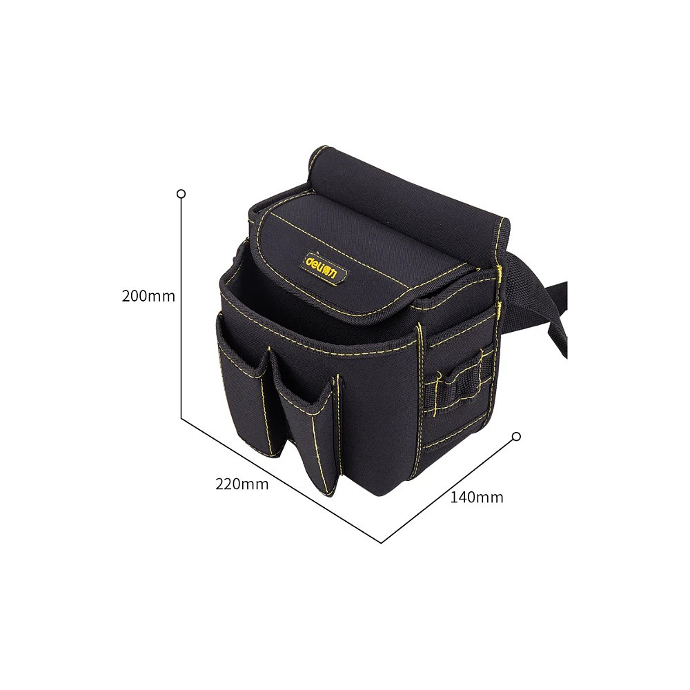 Сумка для инструментов поясная Deli YS EDL-P4, 220х140х200 мм, ткань Oxford, черный - 10