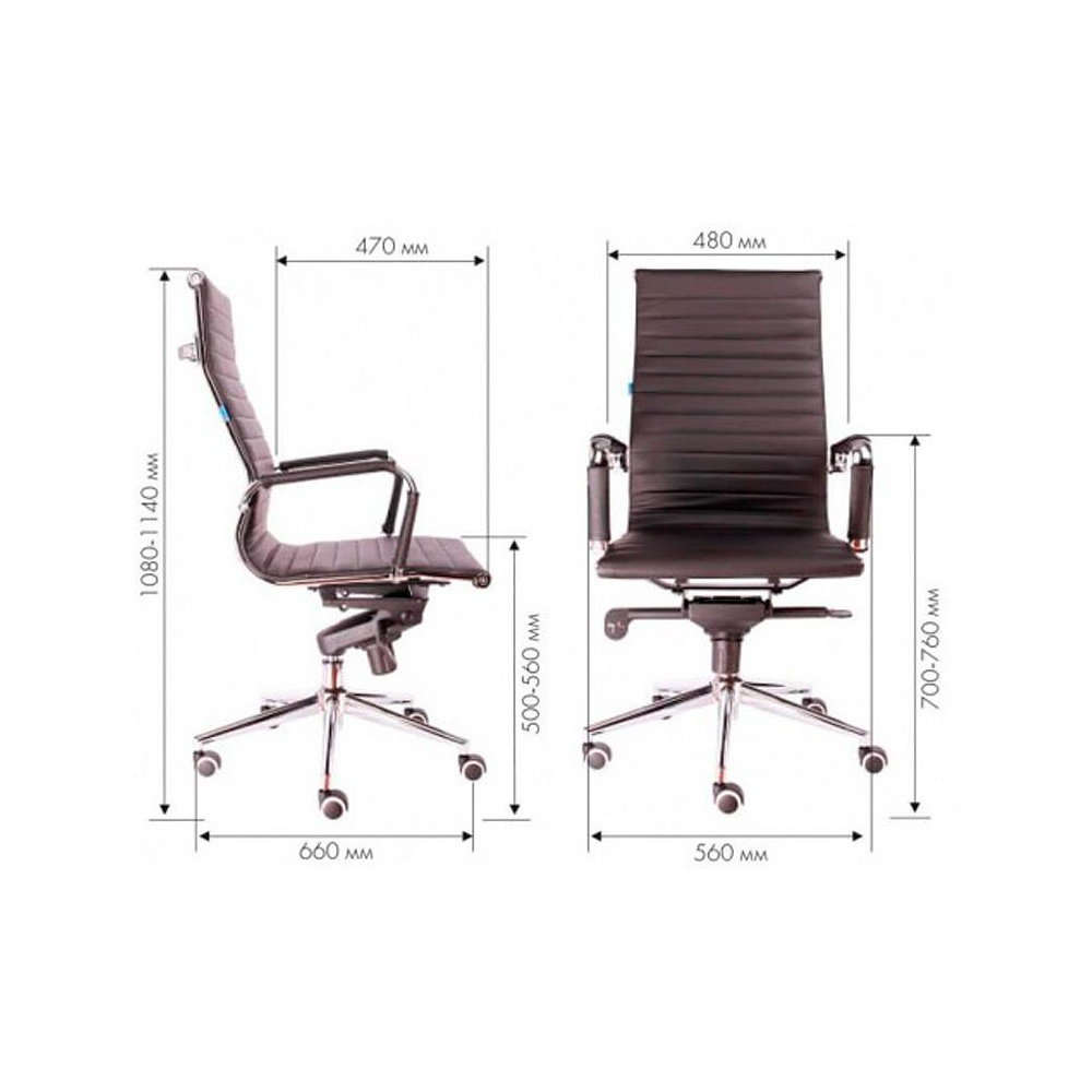 Кресло для руководителя EVERPROF "Rio M", экокожа, металл, черный - 4