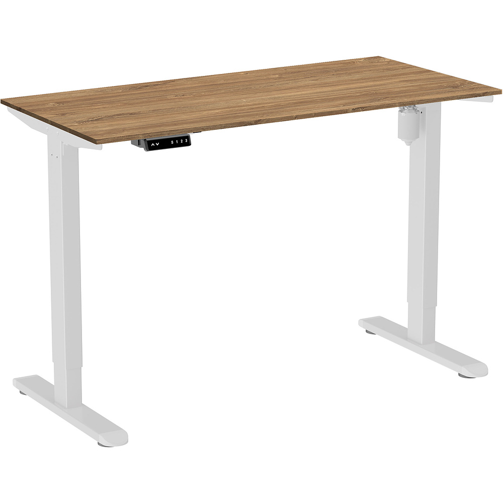 Стол с электроприводом WellDesk Light 1300x675х18 белый/дуб канзас коричневый (9116310+9072451)