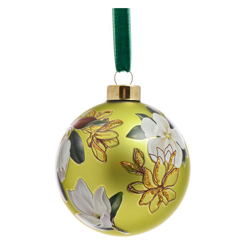 Шар елочный матовый "Ботаника",  d8 см, фисташковый