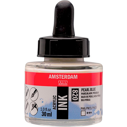 Жидкий акрил "Amsterdam", 820 жемчужный синий, 30 мл