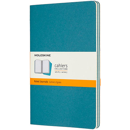 Блокнот "Cahier Journal Large", А5, 40 листов, линейка, 3 шт, голубой
