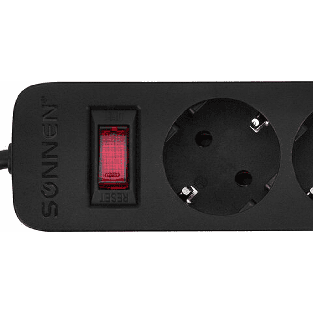 Сетевой фильтр Sonnen SPB-505, 5 м, 5 розеток, черный - 8
