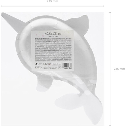 Тарелка бумажная "Нарвал", 18.5х29 см, 6 шт - 4