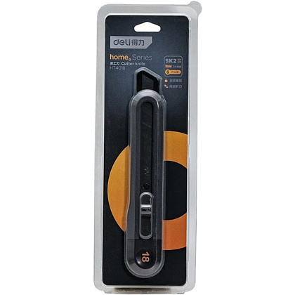 Нож строительный Deli HS EHT4018, 18 мм, Soft Touch, черный - 8