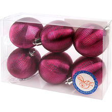 Шар елочный "Гипноз", d6 см, 6 шт, бордовый