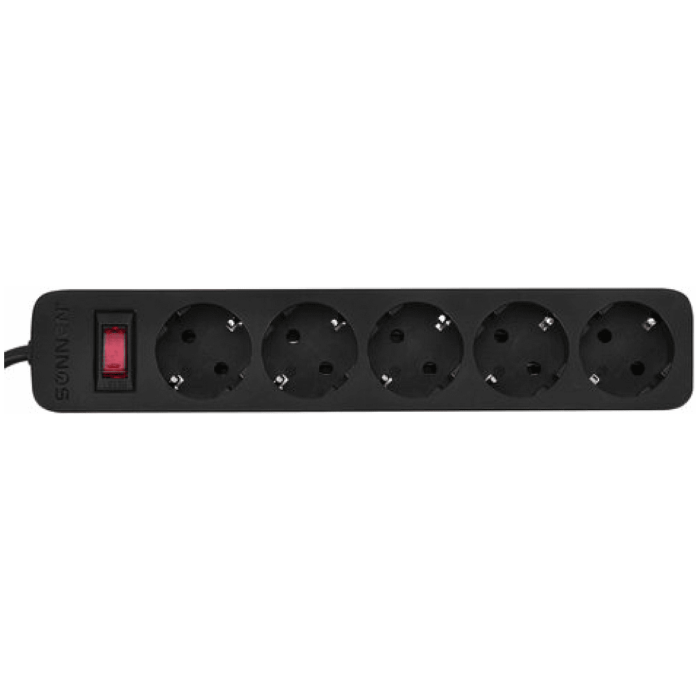 Сетевой фильтр Sonnen SPB-185, 1.8м, 5 розеток, черный - 7