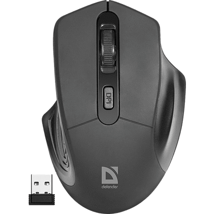 Мышь Defender "MB-345", беспроводная, 800-1600 dpi, черный
