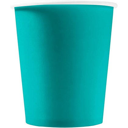 Стакан картонный 250 мл, 1сл., 50шт/упак, бирюзовый