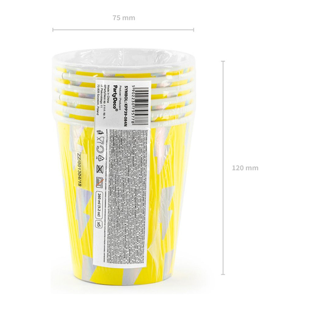 Стакан бумажный "Electric Holo", 6 шт, 260 мл - 4